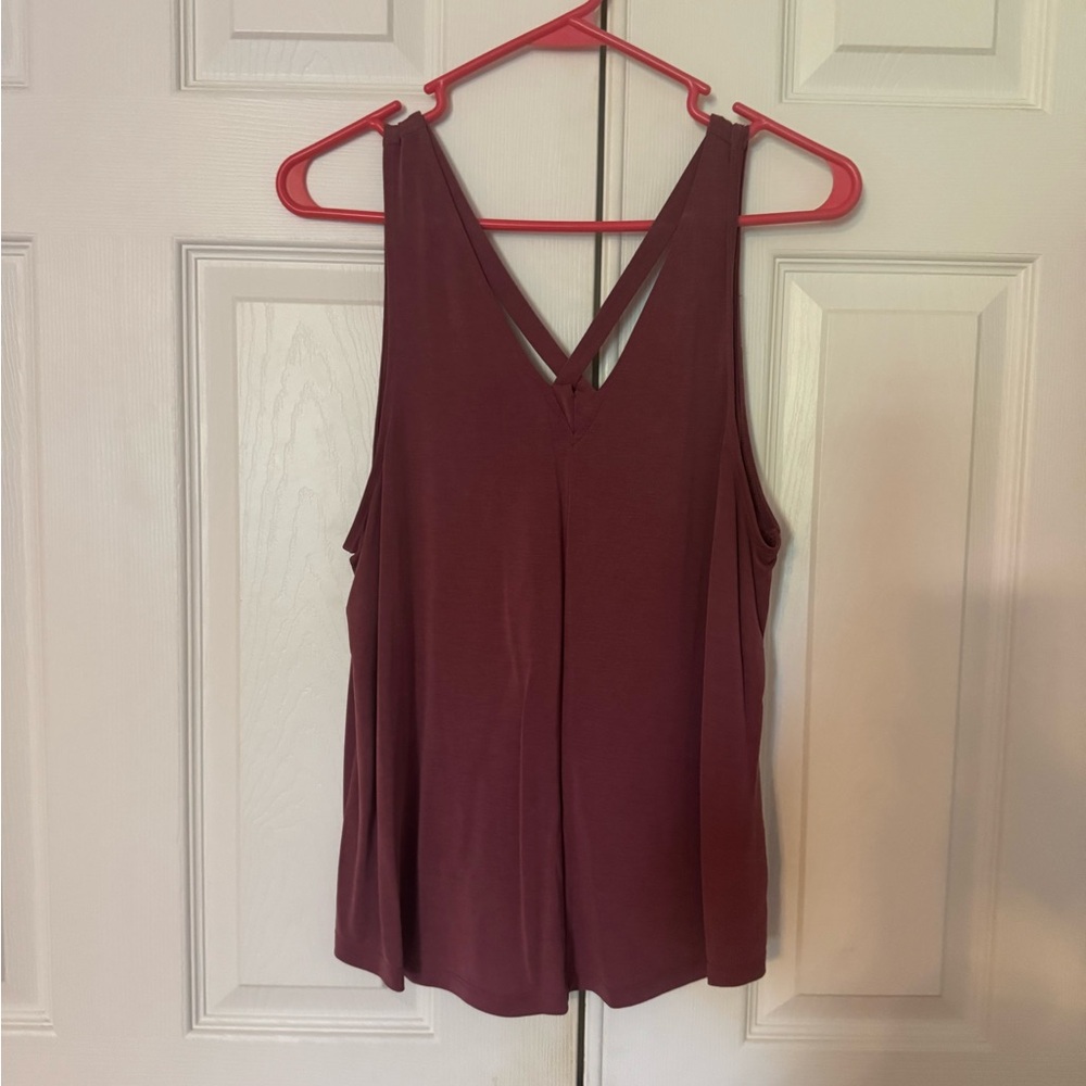 American Eagle Outfitters Red Asymmetrical Backless Tank Top